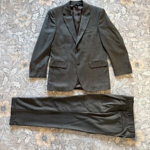 Jos A Bank Suit Mens 40R 34x30 Pants Brown Wool Glen Check Blazer Classic Style